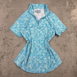 IBKUL Womens UPF 50+ Cooling Quick Dry 1/4 Zip Golf Short Sleeve Stretch Medium